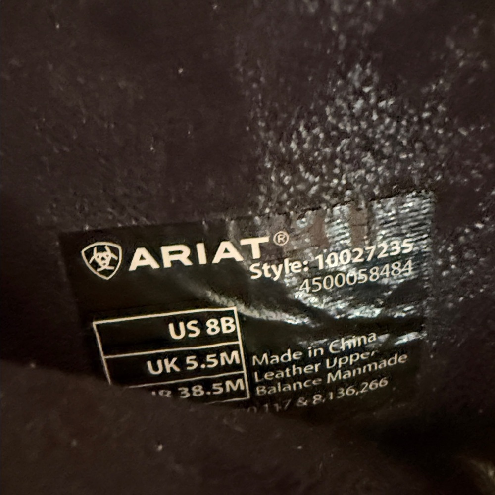 Ariat Black Leather Western Boots with Silver Embroidery - Picture 8 of 10